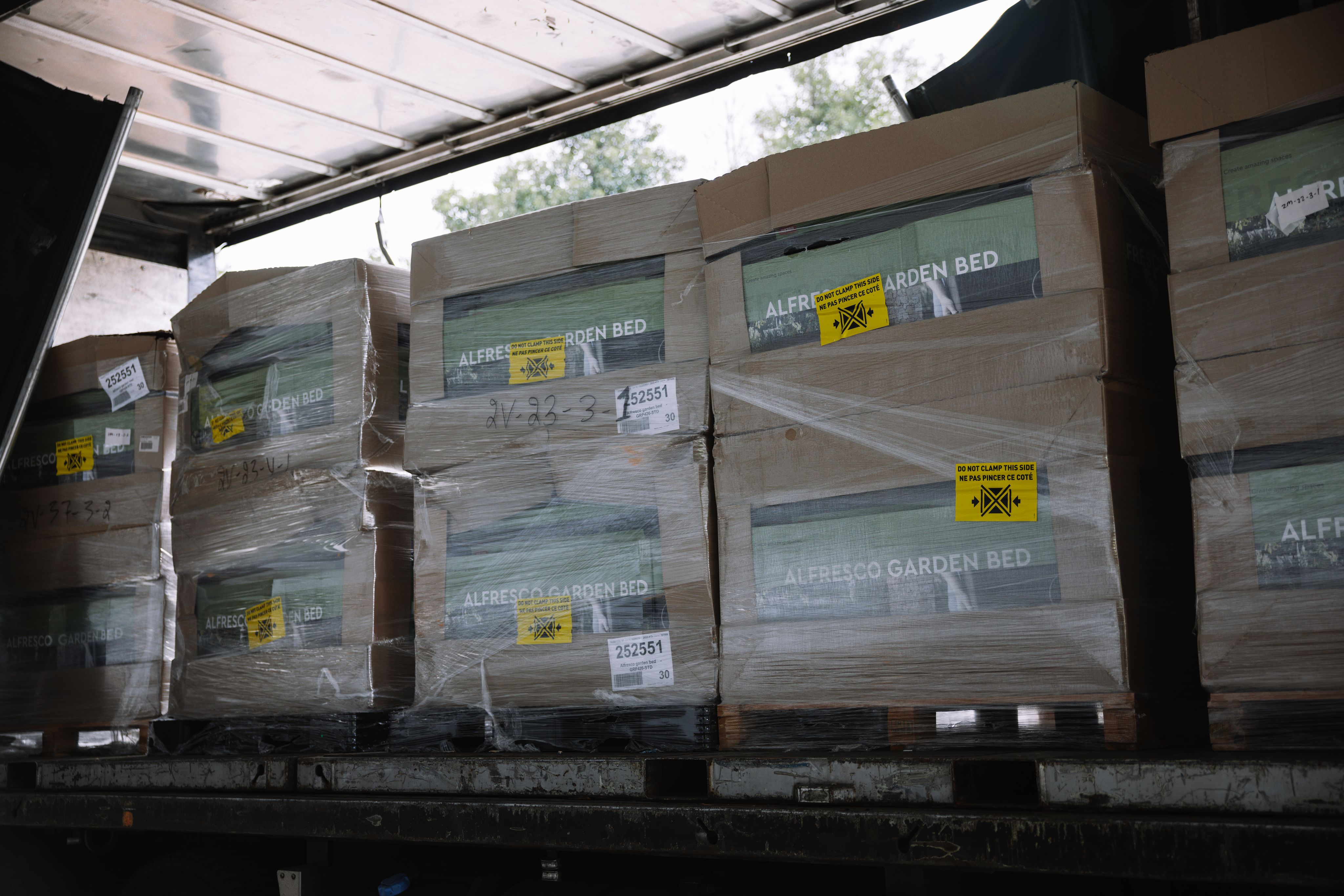 Picture of some pallets loaded into a truck