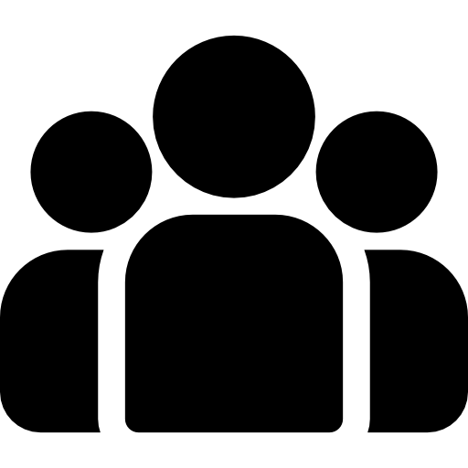 Icon of three people standing side-by-side