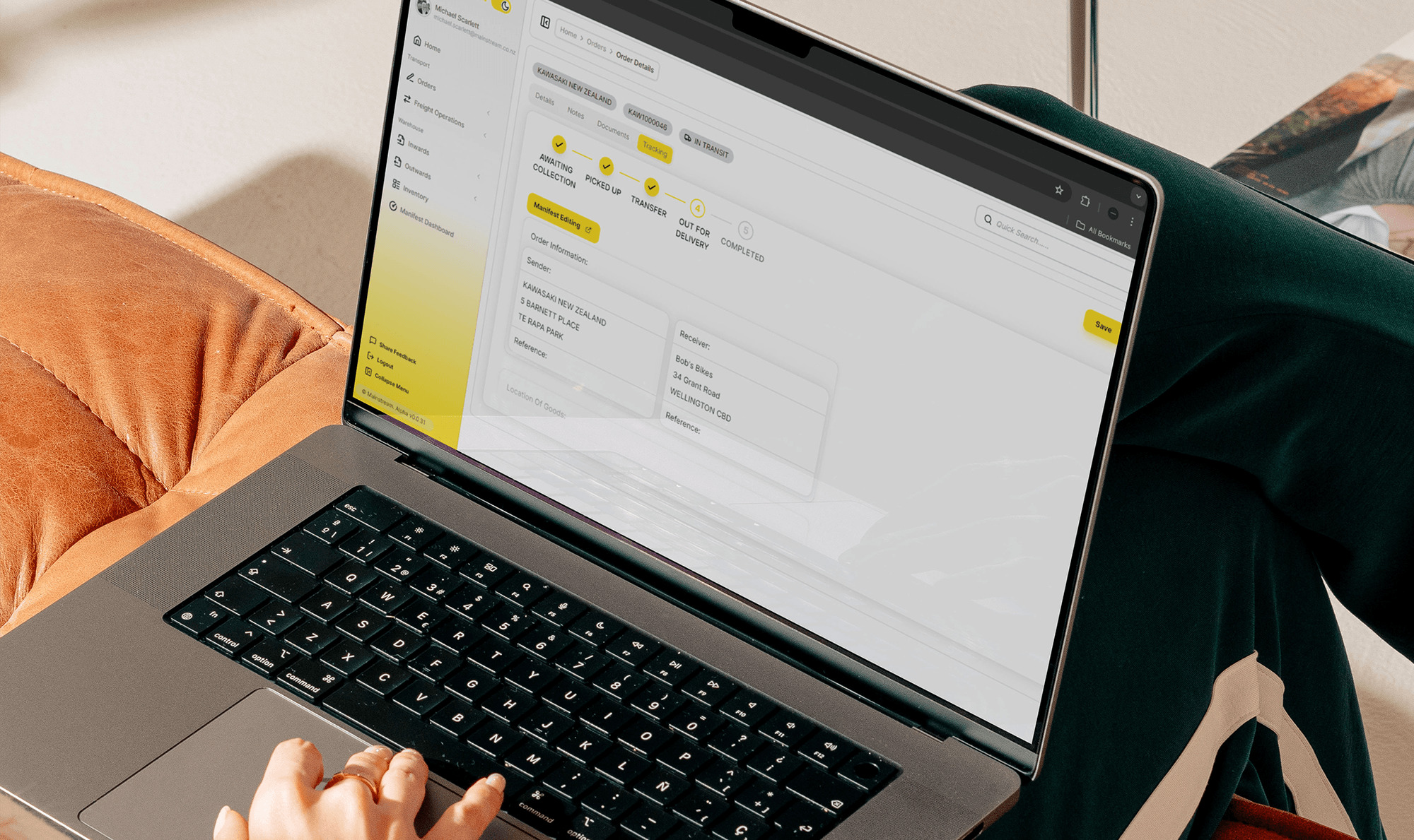 Picture of a laptop with the Mainstream Edge Portal on it